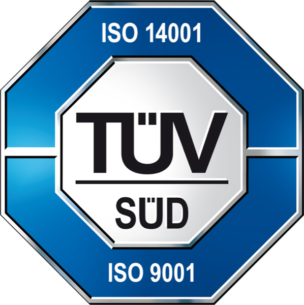 TÜV SÜD, certifikát ISO 9001 a ISO 14001